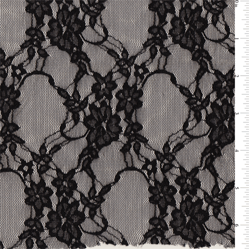 Black Stretch Lace Bolt Fabric