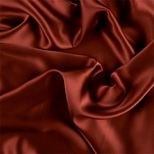 Rust Red Charmeuse Fabric Pure Silk for Fashion Apparel 