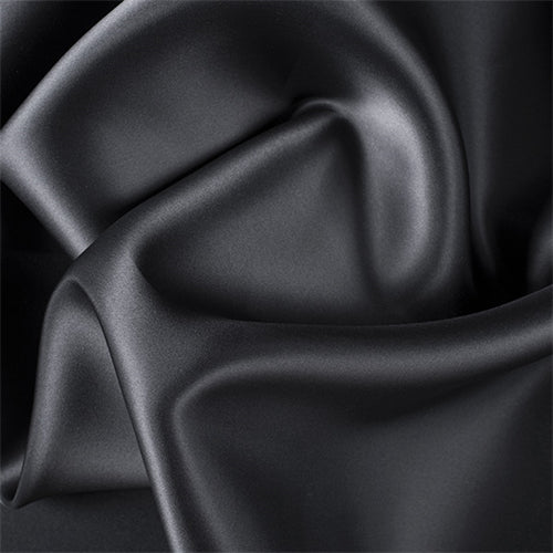 Italian poly/silk/elastane stretch organza - black from