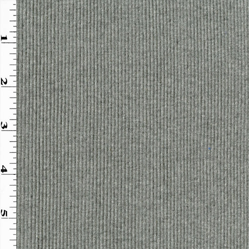 Deep Gray Tubular 2x2 Rib Knit Fabric
