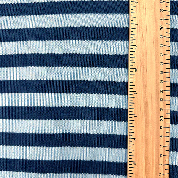 Blue and Light Blue Stripe Sweater Knit Fabric – Denver Fabrics