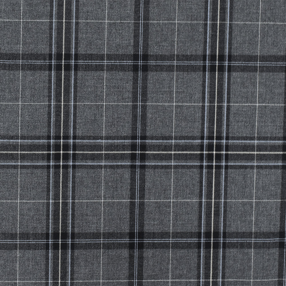 Italian Cool Gray/Blue Gray Lightweight Wool Suiting Fabric 6.41