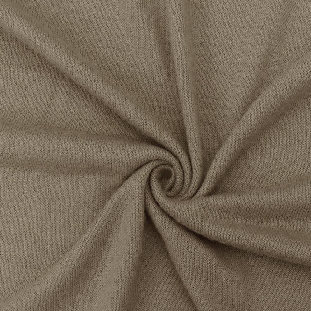 Mutual Brown Solid Stretch Wool Jersey Knit Fabric