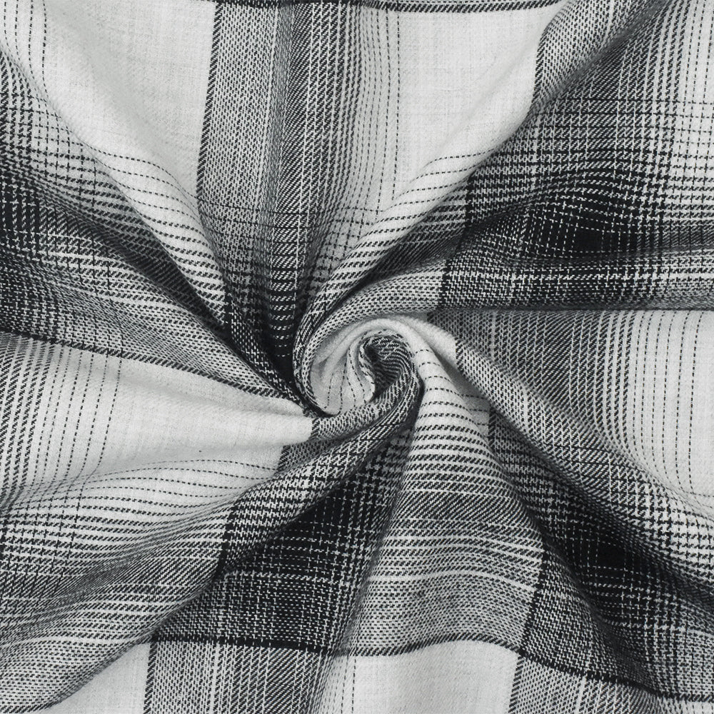 Black-Off-White Famous Maker Cotton Plaid Flannel Woven Fabric – Denver ...