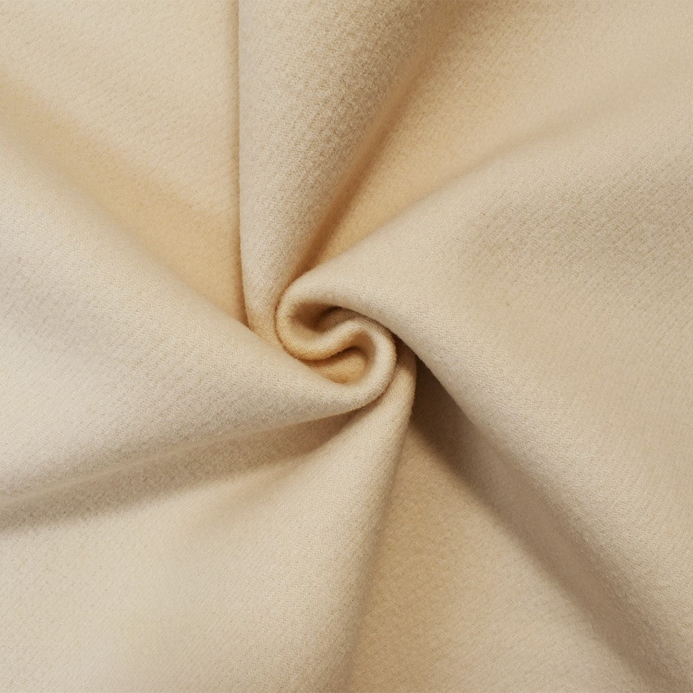 3 YD PC - Light Beige Wool-Poly Solid Brushed Double Woven Jacketing F ...