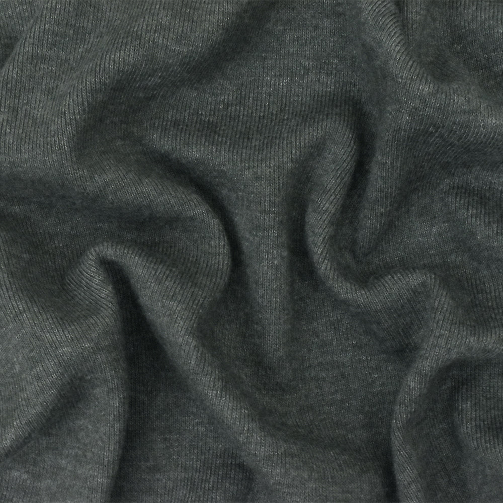 Heather Dark Gray Organic Cotton Poly Stretch Spandex Rib Knit Fabric ...