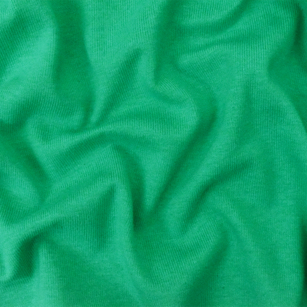 Green Organic Cotton Poly Stretch Spandex Solid 1x1 Rib Knit Fabric ...